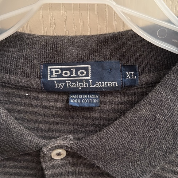 Polo by Ralph Lauren gray stripe long sleeve shirt size XL - Picture 2 of 4